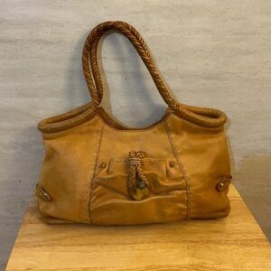 Vintage Via Spiga Cow Leather Thick Braided Shoulder Bag